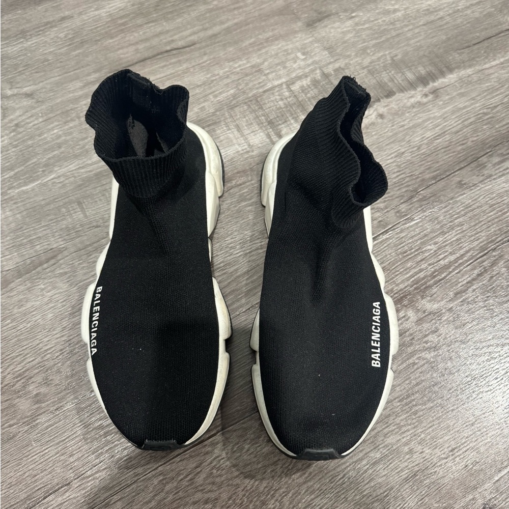 Balenciaga Black and White Sock Sneakers